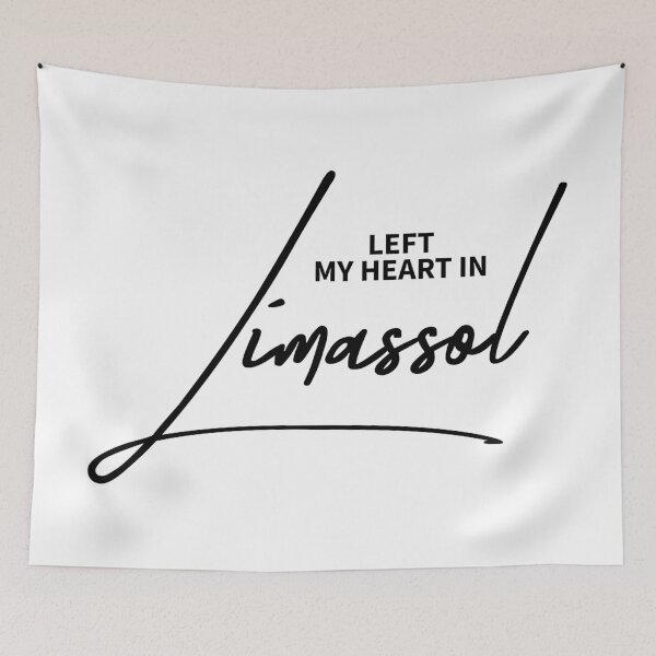 Item preview, Left My Heart In Limassol - Aesthetic Mediterranean Travel Quote designed and sold by ReggieDior.