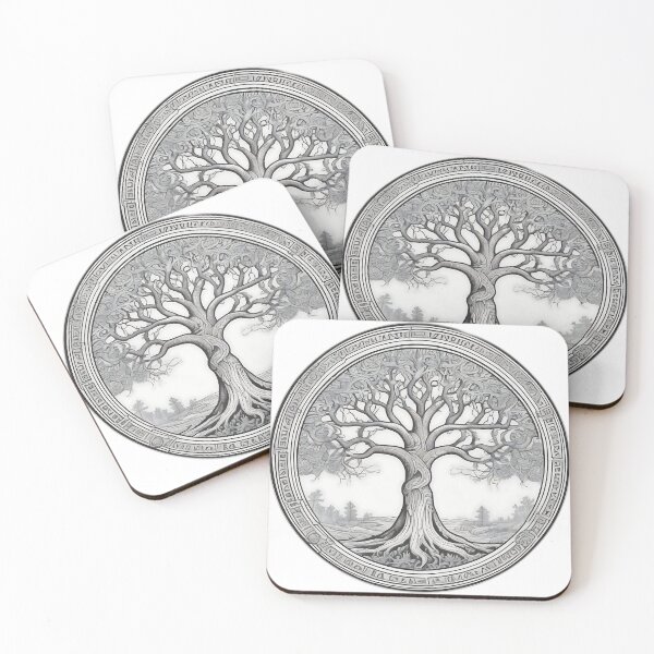 Item preview, Yggdrasil Tree of Life - Norse Mythology Etching Style designed and sold by DarkOriginArts.