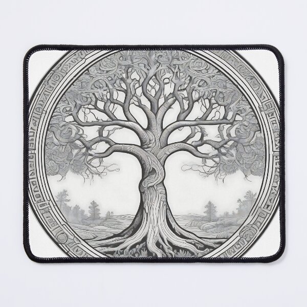 Item preview, Yggdrasil Tree of Life - Norse Mythology Etching Style designed and sold by DarkOriginArts.