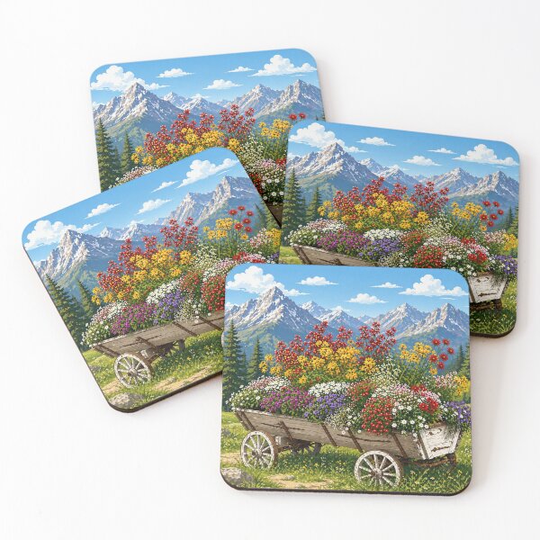 Item preview, Rustic Flower Wagon in Mountain Meadow designed and sold by Myra365Art.