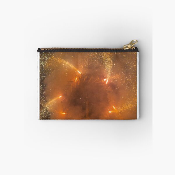 Item preview, Spinning Fireworks Wheel Emitting Golden Sparks and Smoke at Night Festival Celebration designed and sold by Nmallia.