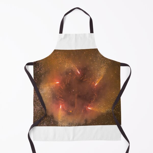 Item preview, Spinning Fireworks Wheel Emitting Golden Sparks and Smoke at Night Festival Celebration designed and sold by Nmallia.