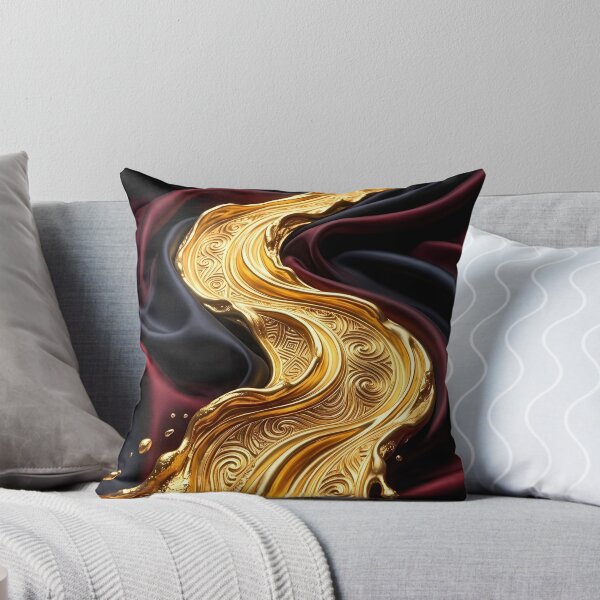 Artikelvorschau, Goldener Luxus Flow Abstrakte Kunst entworfen und verkauft von DarkLuxuryArt.
