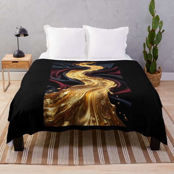 Artikelvorschau, Goldener Luxus Flow Abstrakte Kunst entworfen und verkauft von DarkLuxuryArt.