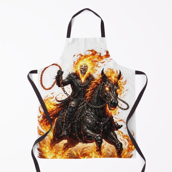 Item preview, Flaming Skeleton Rider Hellfire Horse designed and sold by bhaveshsticker.