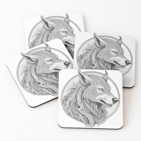 Item preview, Fenrir Wolf - Norse Viking Mythology Etching Art designed and sold by DarkOriginArts.