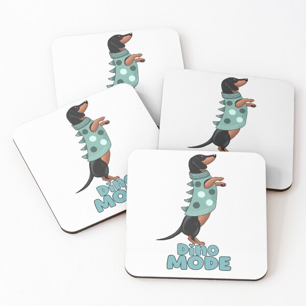 Item preview, Cute dachshund in a cosy jumper - Dino mode designed and sold by LittleSausage.