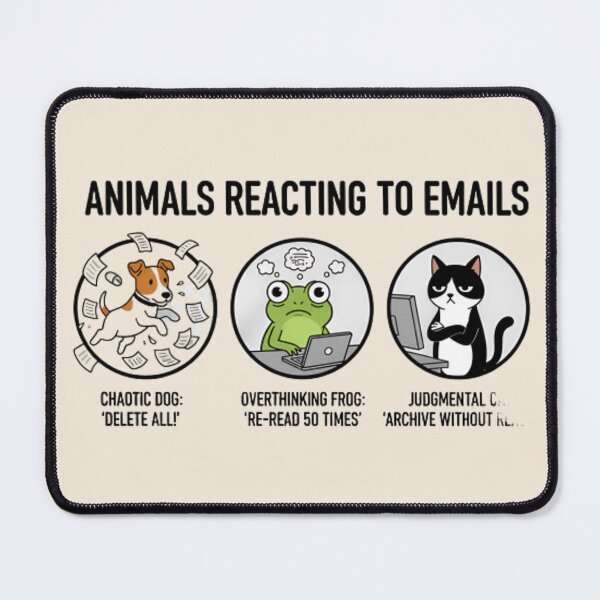 Item preview, Animals Reacting to Emails Shirt – Chaotic Dog Frog Cat Funny Work Meme designed and sold by ZyxDes.