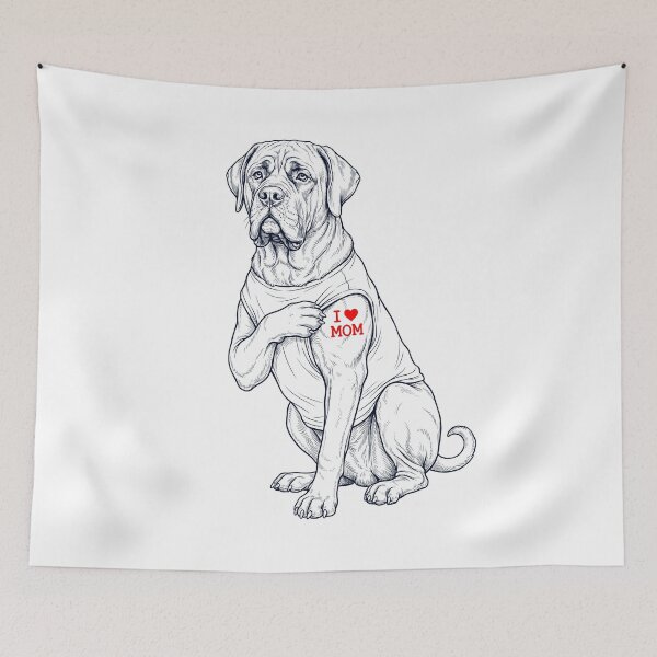 Artikelvorschau, Vintage Mastiff Mom Tattoo Hundeliebhaber entworfen und verkauft von TerryConnells.