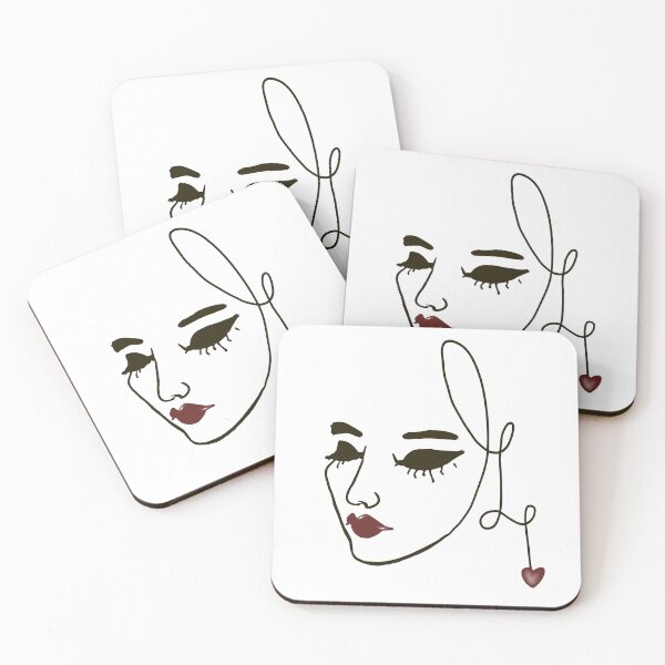 Item preview, Minimalist Hand-Drawn Female Portrait with Heart designed and sold by Senorona.