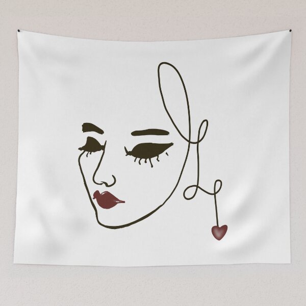 Item preview, Minimalist Hand-Drawn Female Portrait with Heart designed and sold by Senorona.