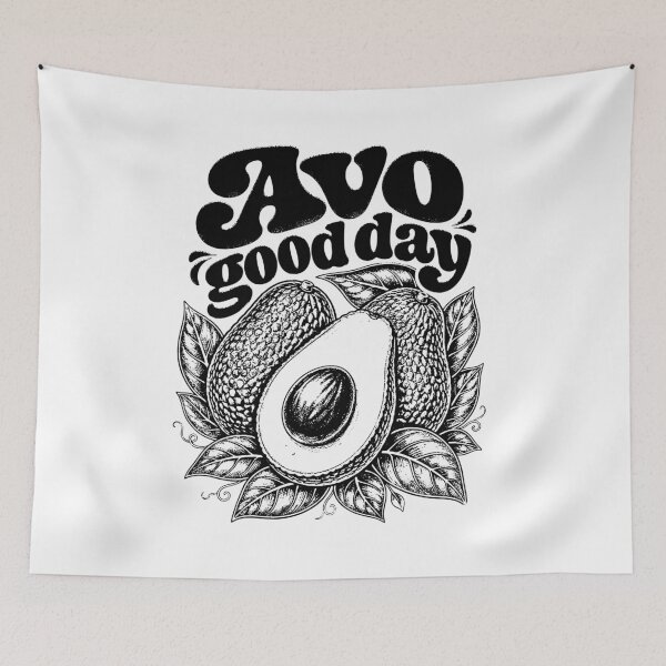 Item preview, Avocado Good Day Retro Vintage Black White Fruit Health Food Organic designed and sold by graphixpolash.