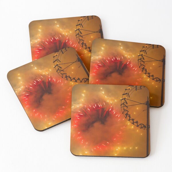 Item preview, Night Fireworks Wheel Exploding With Red Sparks and Smoke During Festival Celebration designed and sold by Nmallia.
