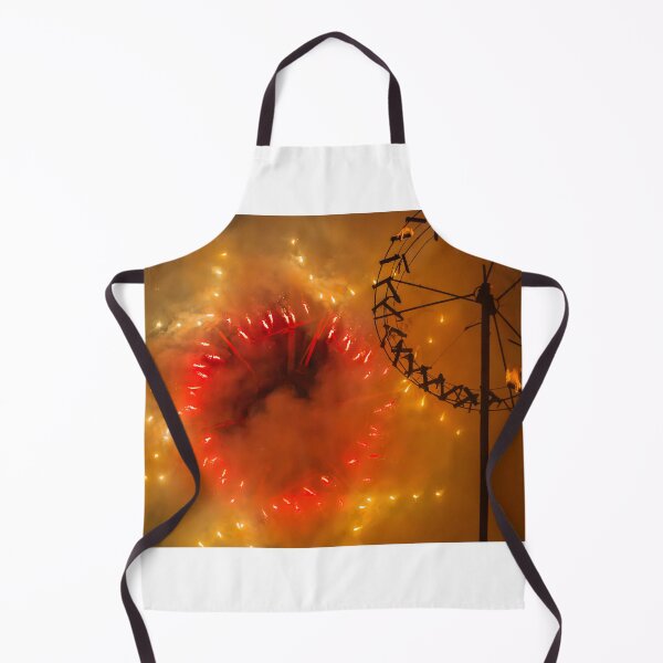 Item preview, Night Fireworks Wheel Exploding With Red Sparks and Smoke During Festival Celebration designed and sold by Nmallia.