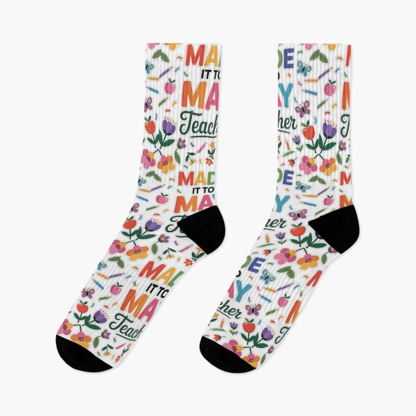 Item preview, Made It To May Teacher - Colorful Floral School Life T-Shirt designed and sold by MerchlyMike.