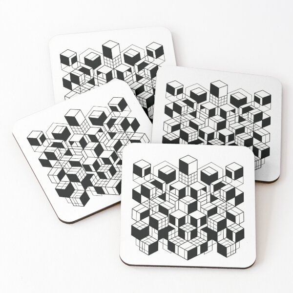 Item preview, Minimal Isometric Interlocking Geometric Cube Art designed and sold by Peter Veselinović.