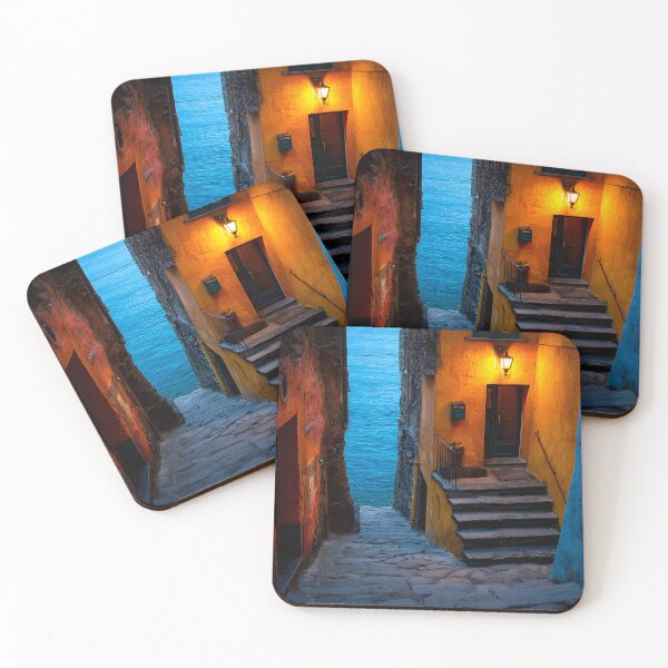 Item preview, Manarola Cinque Terre Italy Blue Hour Alley Sea View Lantern Light designed and sold by daila70.