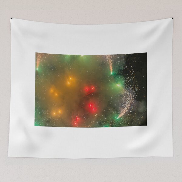 Item preview, Dramatic Fireworks Display With Sparks, Smoke and Glowing Pyrotechnics Lighting the Night Sky designed and sold by Nmallia.