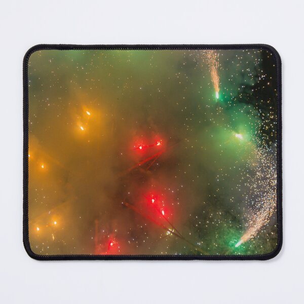 Item preview, Dramatic Fireworks Display With Sparks, Smoke and Glowing Pyrotechnics Lighting the Night Sky designed and sold by Nmallia.
