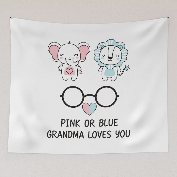 Artikelvorschau, Gender Reveal: Rosa oder Blau? Oma liebt dich entworfen und verkauft von LuminOrb.