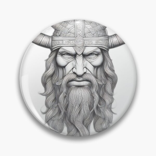 Item preview, Ancient Viking Warrior - Norse Chieftain Etching Art designed and sold by DarkOriginArts.