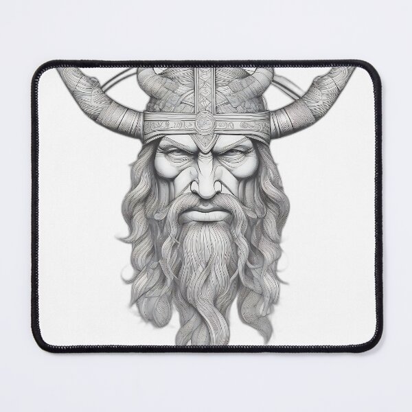 Item preview, Ancient Viking Warrior - Norse Chieftain Etching Art designed and sold by DarkOriginArts.
