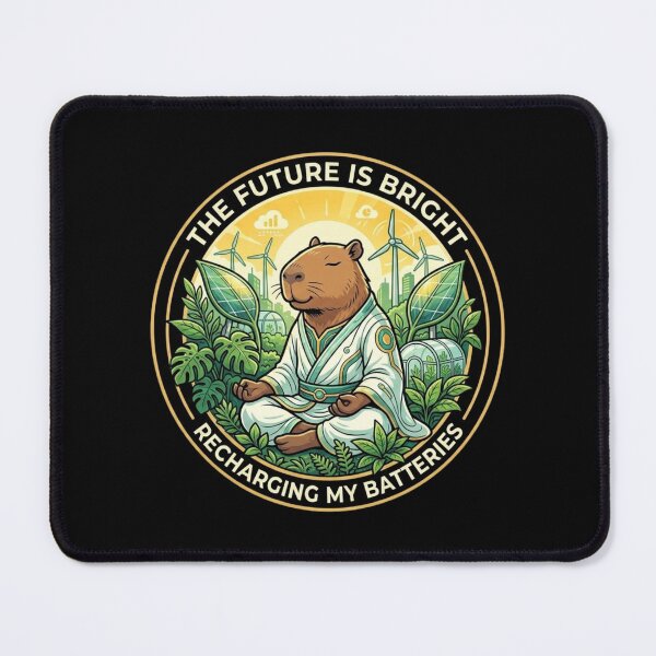 Item preview, Solarpunk Capybara - Future Optimist Zen Sustainability designed and sold by nbg2012.