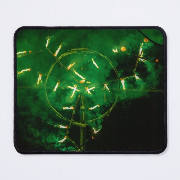 Item preview, Green Firework Wheel Spinning With Smoke and Sparks During Nighttime Festival Celebration designed and sold by Nmallia.