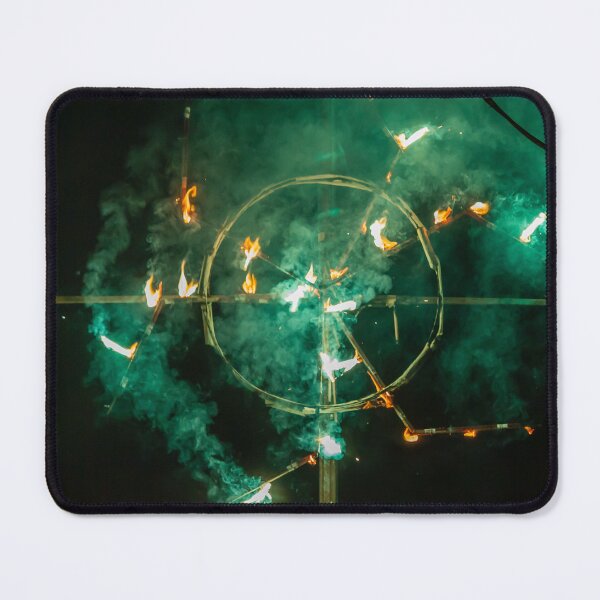 Item preview, Green Firework Wheel Spinning With Smoke and Sparks During Nighttime Festival Celebration designed and sold by Nmallia.