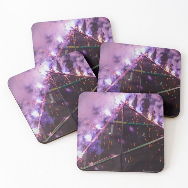Item preview, Purple Smoke and Bright Sparks From Festival Fireworks Pyrotechnics Display At Night designed and sold by Nmallia.