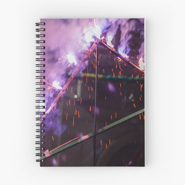 Item preview, Purple Smoke and Bright Sparks From Festival Fireworks Pyrotechnics Display At Night designed and sold by Nmallia.