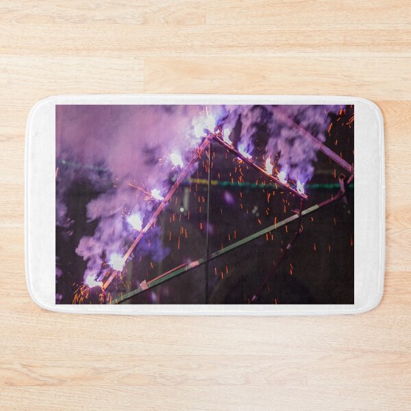 Item preview, Purple Smoke and Bright Sparks From Festival Fireworks Pyrotechnics Display At Night designed and sold by Nmallia.