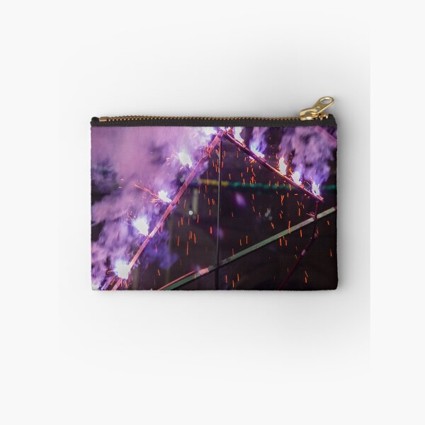 Item preview, Purple Smoke and Bright Sparks From Festival Fireworks Pyrotechnics Display At Night designed and sold by Nmallia.