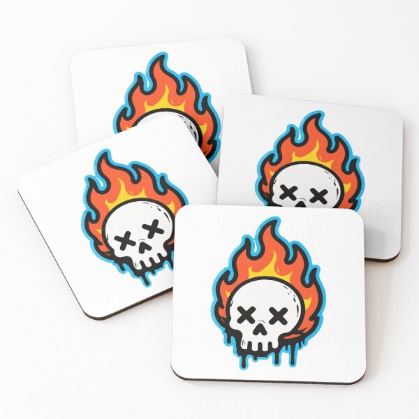Item preview, Fire Skull With X Eyes Skateboard Graffiti Sticker – Urban Street Skater Art Sticker designed and sold by Olivra.