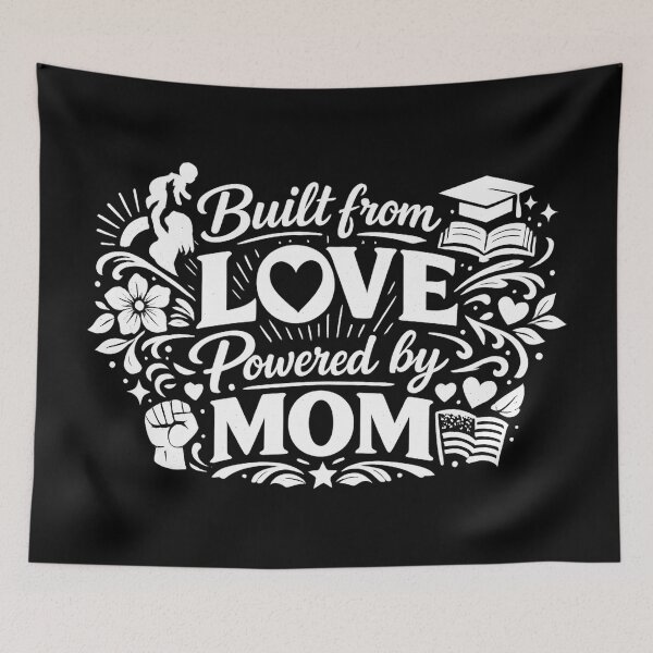 Item preview, Built From Love Powered By Mom – Cute Mother’s Day Quote | Mom Life Gift Design designed and sold by Teetreasure2.