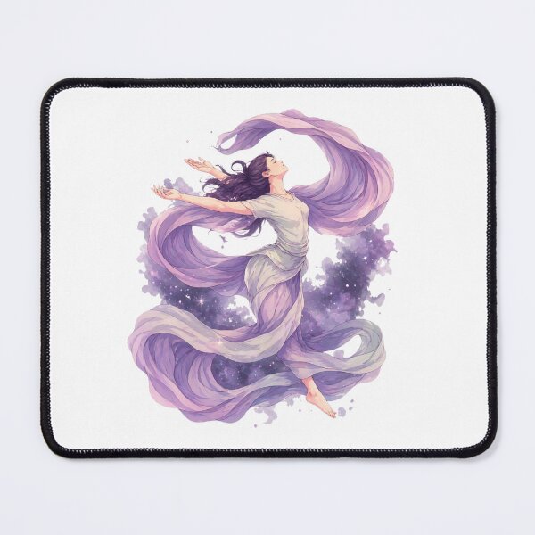 Item preview, Aerial Yoga – Ethereal Woman in Flowing Silk with Dreamlike Celestial Movement designed and sold by Pickachoo.