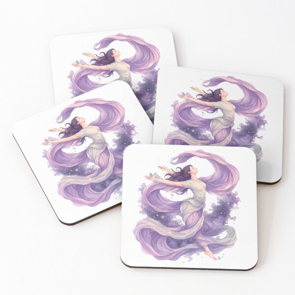 Item preview, Aerial Yoga – Ethereal Woman in Flowing Silk with Dreamlike Celestial Movement designed and sold by Pickachoo.