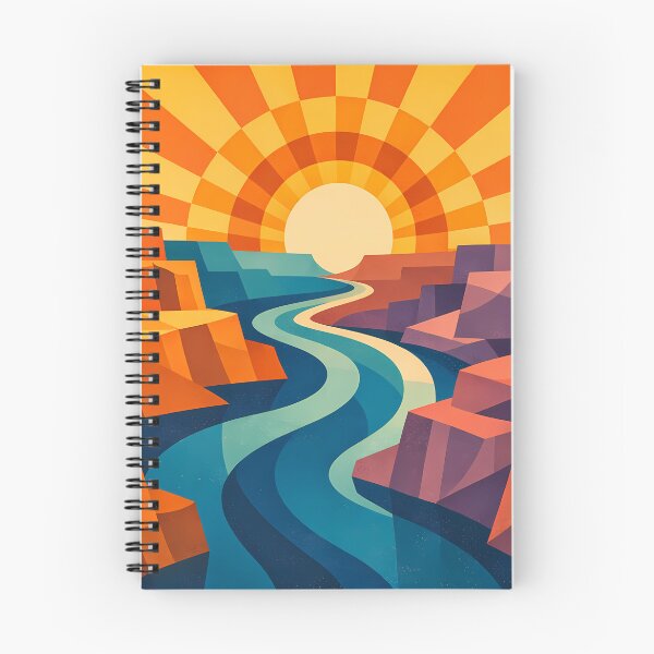Item preview, Geometric Canyon River Sunset designed and sold by InkSmithery.