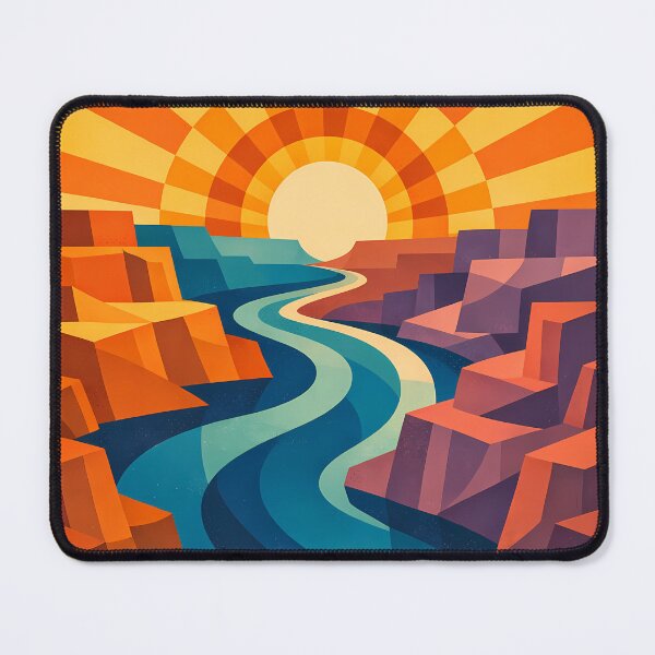 Item preview, Geometric Canyon River Sunset designed and sold by InkSmithery.
