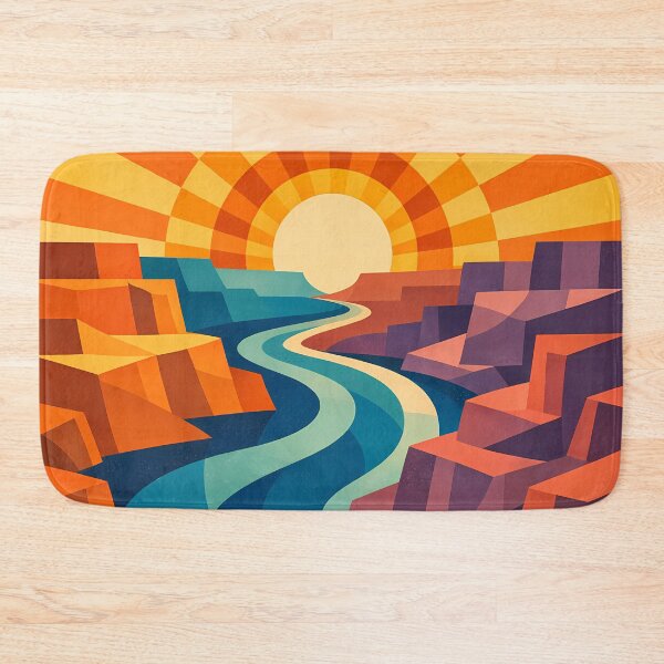 Item preview, Geometric Canyon River Sunset designed and sold by InkSmithery.
