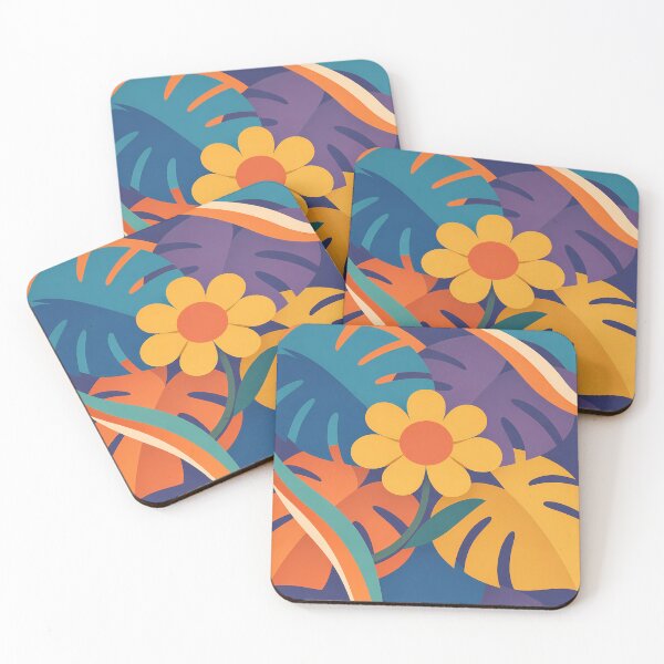 Item preview, Bold Geometric Flower with Tropical Leaves designed and sold by InkSmithery.