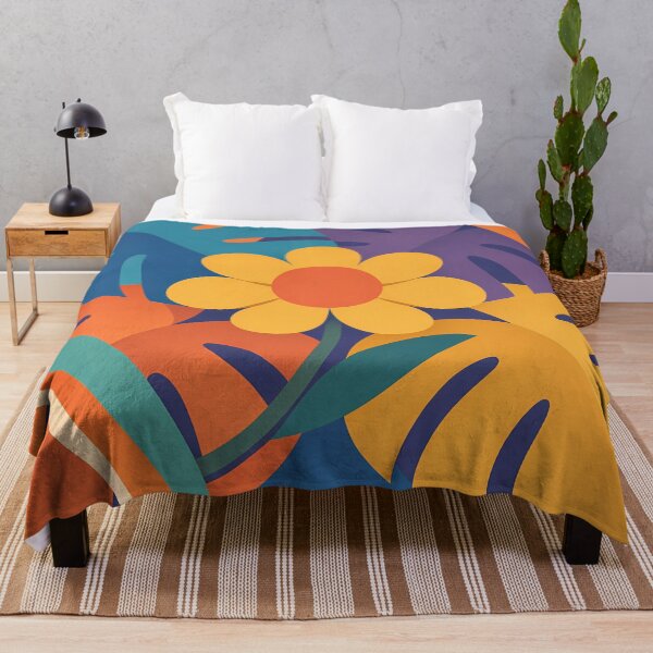 Item preview, Bold Geometric Flower with Tropical Leaves designed and sold by InkSmithery.