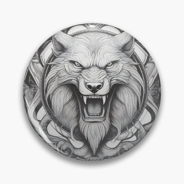 Item preview, Ulfhednar Berserker Shield - Norse Wolf Warrior Etching designed and sold by DarkOriginArts.