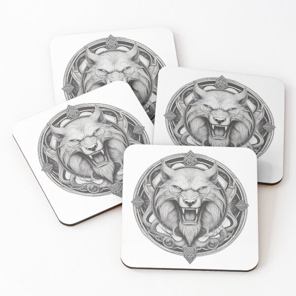 Item preview, Ulfhednar Berserker Shield - Norse Wolf Warrior Etching designed and sold by DarkOriginArts.