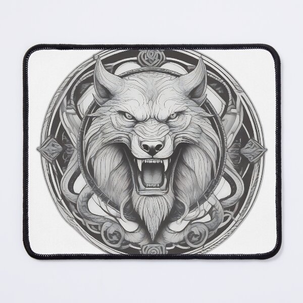 Item preview, Ulfhednar Berserker Shield - Norse Wolf Warrior Etching designed and sold by DarkOriginArts.
