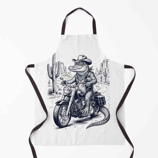 Item preview, Vintage Alligator Riding Motorbike Moto Western Cowboy Animal Lover designed and sold by DoodleTortle.