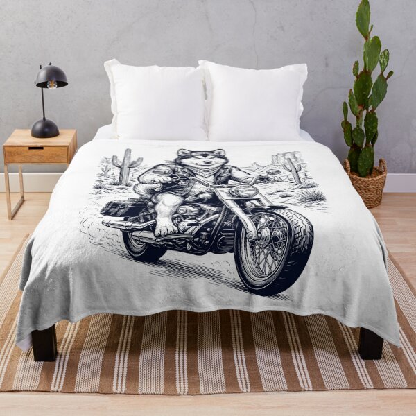 Item preview, Vintage Alaskan Malamute Riding Motorbike Moto Western Cowboy Dog Lover designed and sold by DoodleTortle.