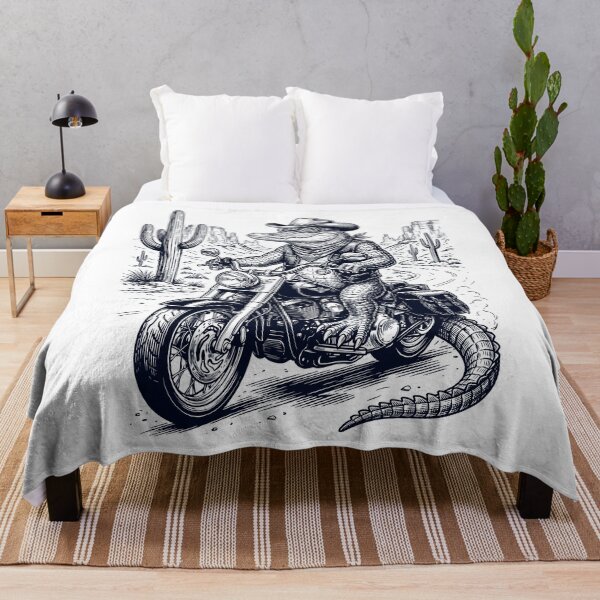 Item preview, Vintage Alligator Riding Motorbike Moto Western Cowboy Animal Lover designed and sold by DoodleTortle.
