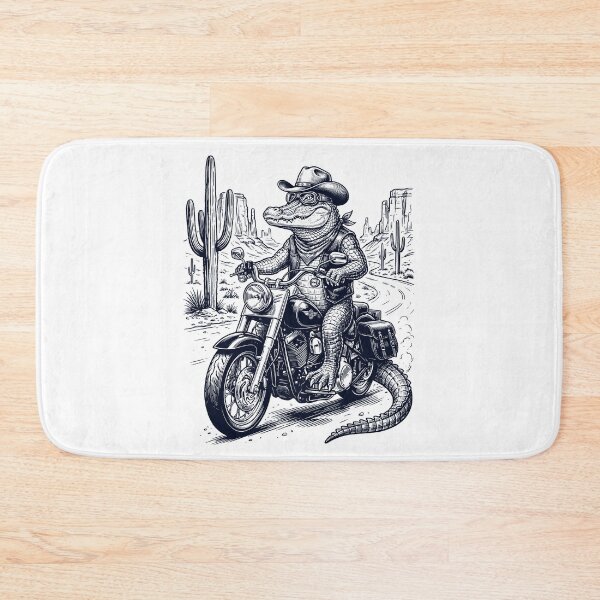 Item preview, Vintage Alligator Riding Motorbike Moto Western Cowboy Animal Lover designed and sold by DoodleTortle.