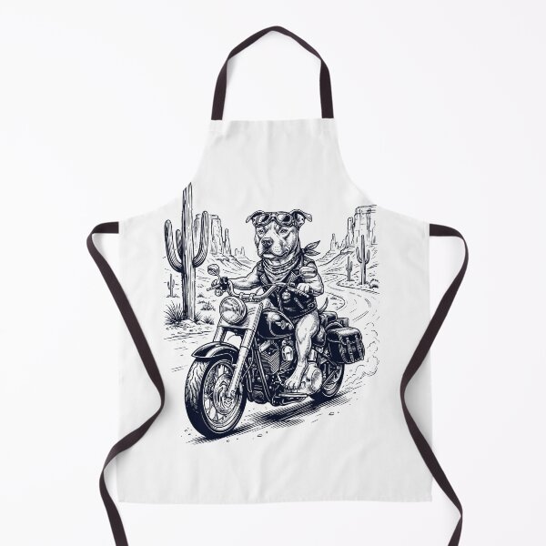 Item preview, Vintage American Staffordshire Terrier Riding Motorbike Moto Western Cowboy Dog Lover designed and sold by DoodleTortle.